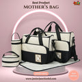 🎒 Premium 5-in-1 Multi-Functional Mother Bag Combo – Midnight Black Polka Dot Edition