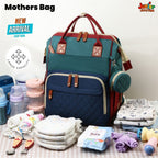 🌟 Ultimate Multi-Functional Mother’s Bag – Dark Green & Blue Edition