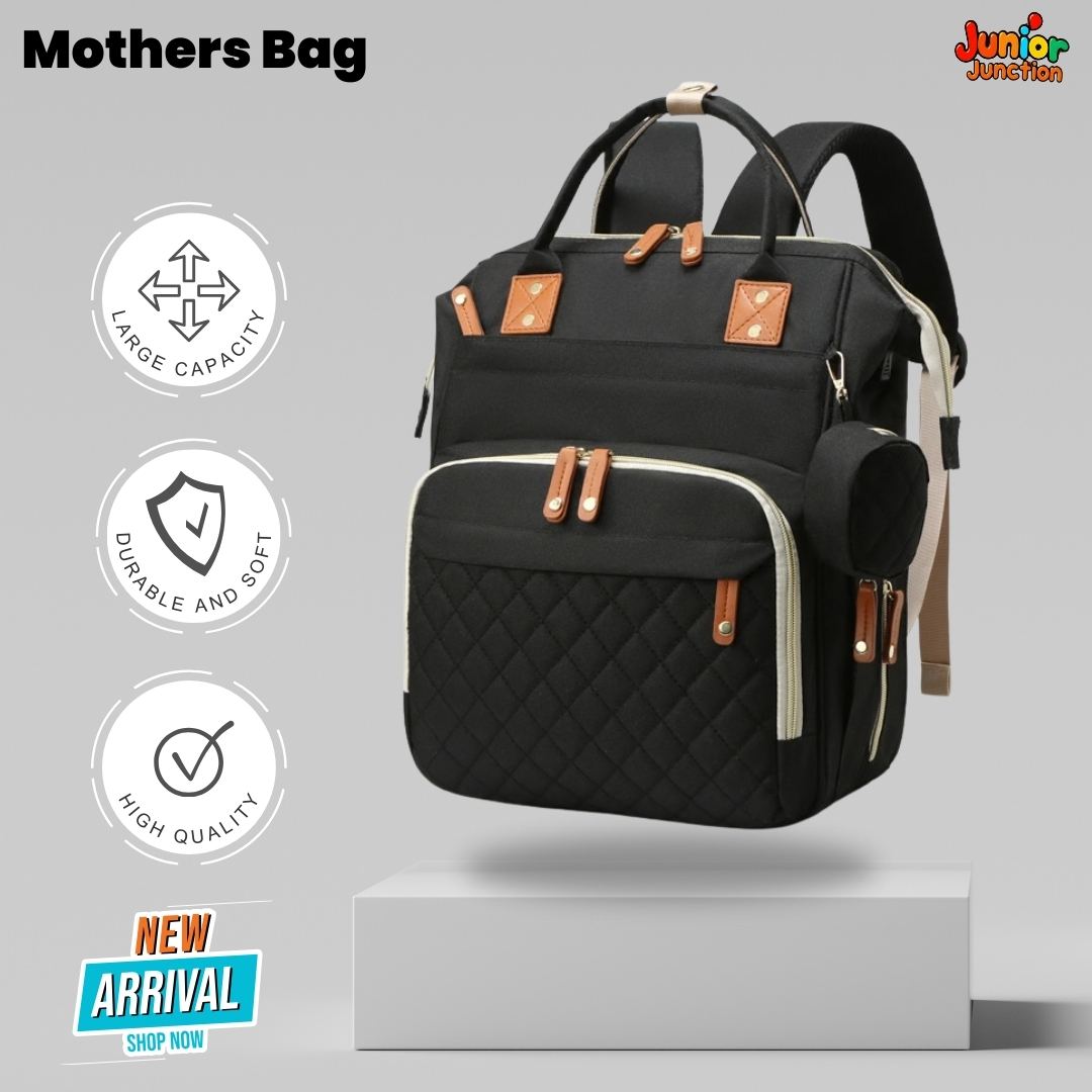 🌟 Ultimate Multi-Functional Mother’s Bag – Classic Black Edition