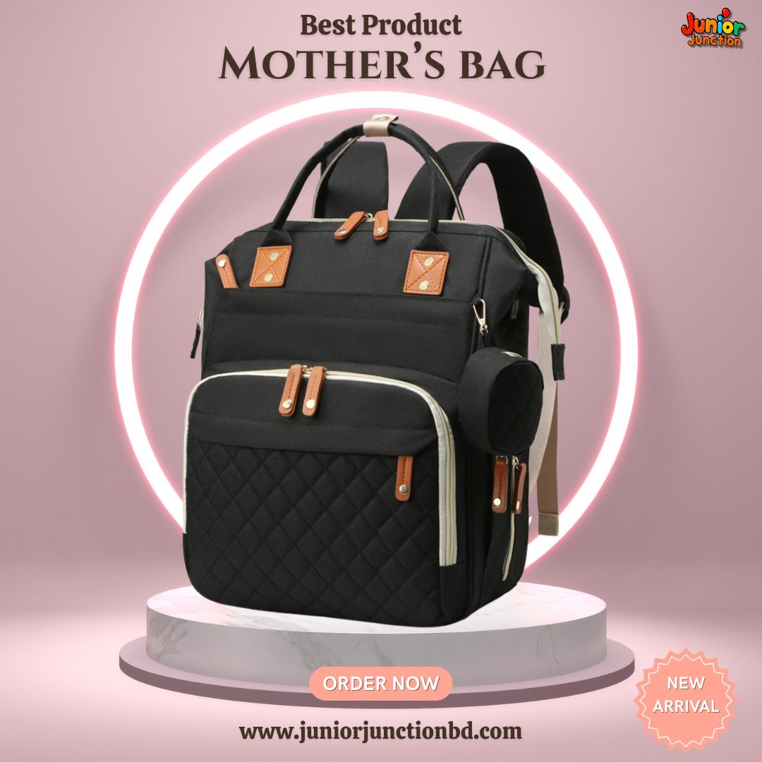 🌟 Ultimate Multi-Functional Mother’s Bag – Classic Black Edition