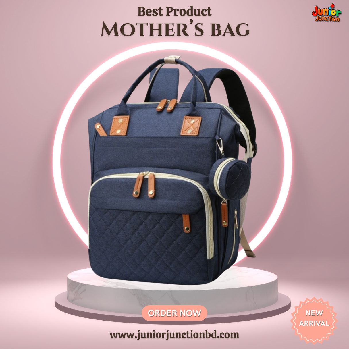 🌟 Ultimate Multi-Functional Mother’s Bag – Deep Navy Blue Edition