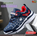 👟 Kids Web-Slinger Athletic Sneakers – Deep Navy & Crimson Red