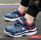 👟 Kids Web-Slinger Athletic Sneakers – Deep Navy & Crimson Red