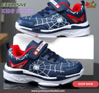 👟 Kids Web-Slinger Athletic Sneakers – Deep Navy & Crimson Red