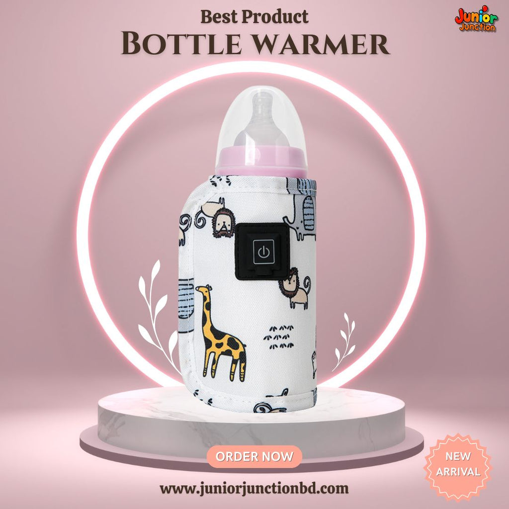 🍼 Portable USB Smart Baby Bottle Warmer – Happy Safari Edition