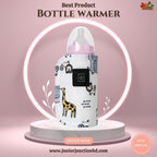 🍼 Portable USB Smart Baby Bottle Warmer – Happy Safari Edition
