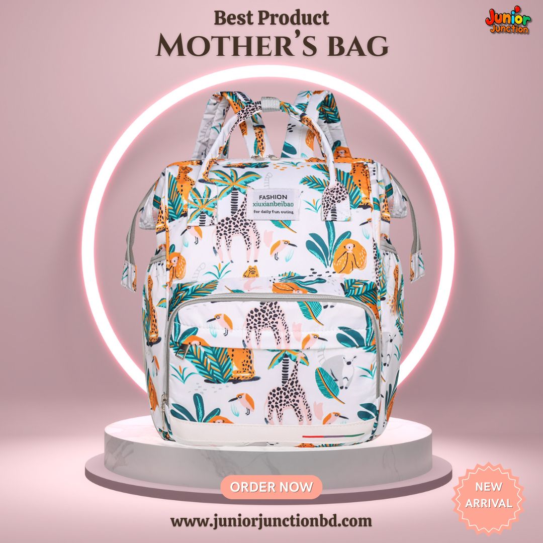 🎒 Large Capacity & Durable Mother’s Bag (Safari-Design Collection)