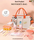 🎒 Ultra-Organized Premium Mother’s Bag – Pastel Peach & Cream Edition