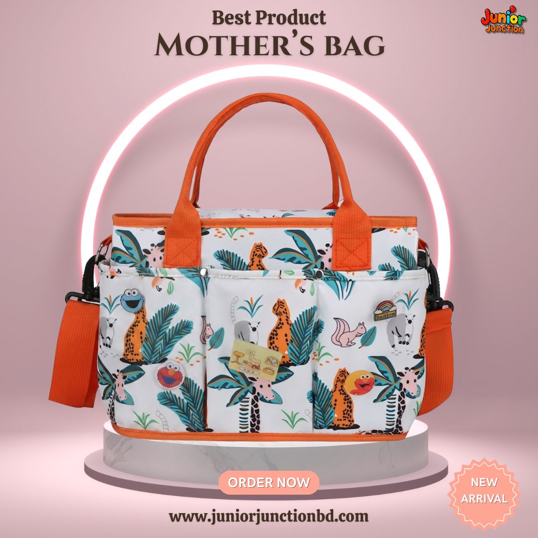 🎒 Compact & Highly Organized Mother’s Bag – Happy Safari Edition