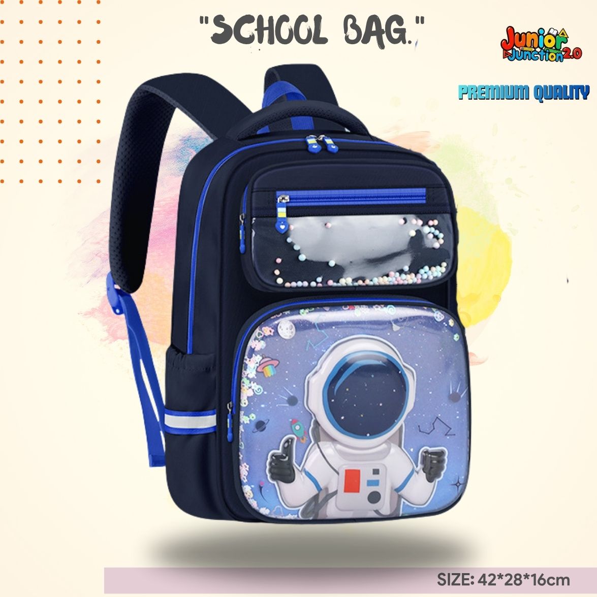 Cosmic Explorer Shaker 3D Astronaut School Bag (Midnight Navy) 🎒🚀🌌