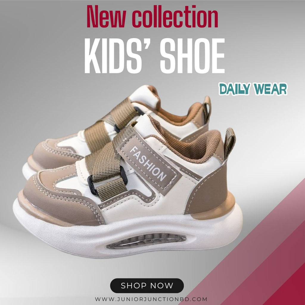 👟 Kids Urban Street Athleisure Sneakers – Mocha Khaki & Cream
