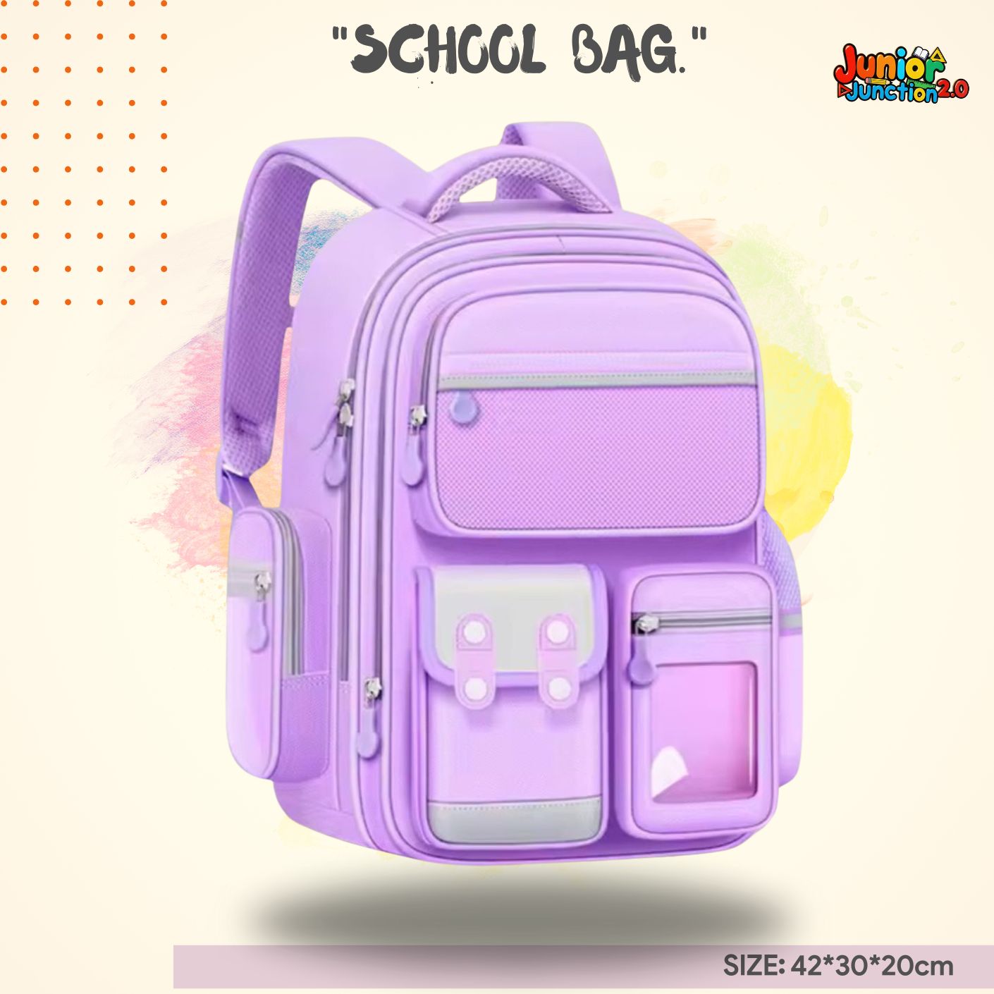 💜 Lavender Dreams: Multi-Pocket Explorer School Bag 🎒