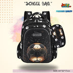 Golden Striker Football 3D School Bag with Matching Pencil Case (Obsidian Black) 🎒⚽🏆