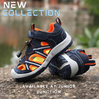 👟 Kids All-Terrain Adventure Sandals – Navy & Sunset Orange