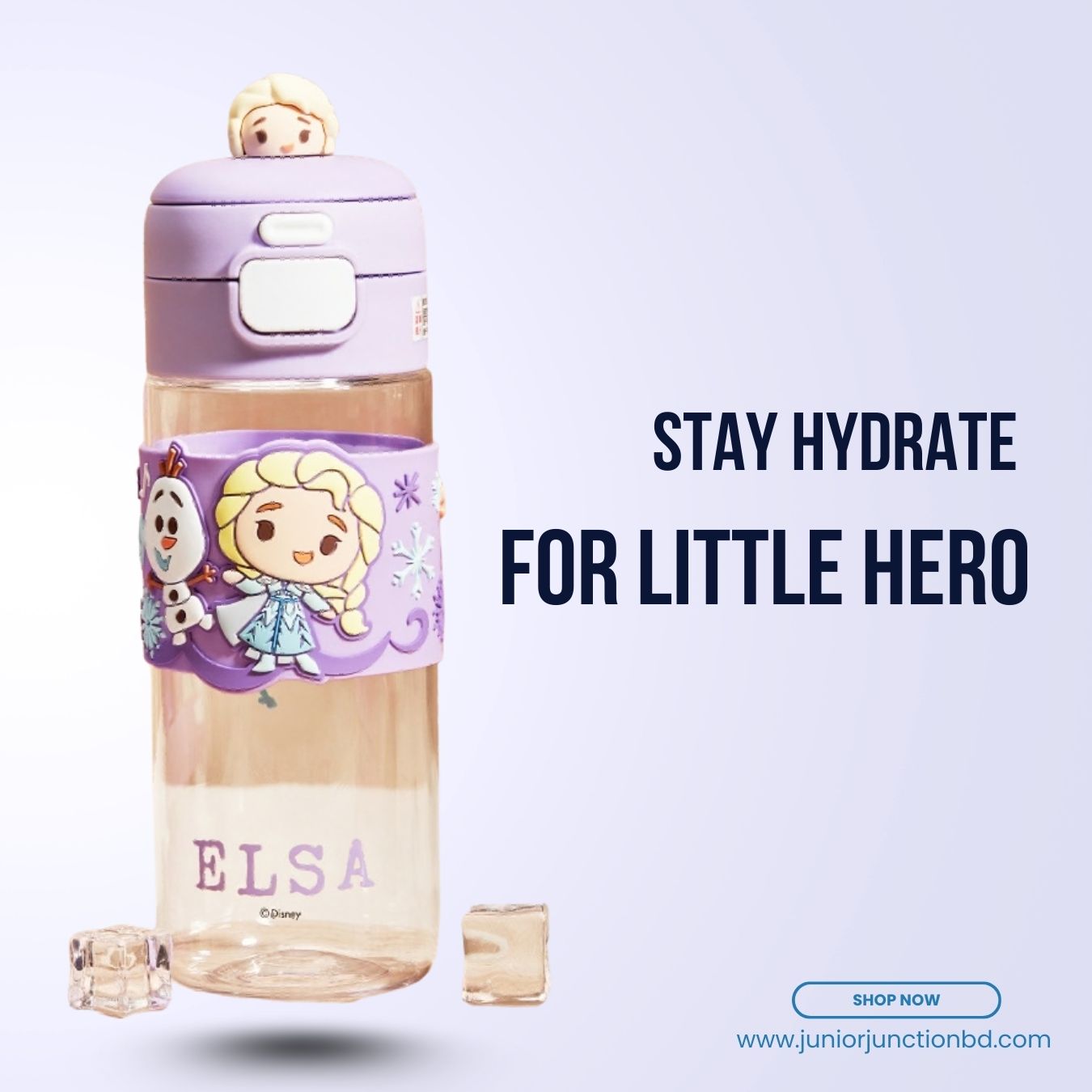 🚀❄️ "Frozen Elsaa & Olaf Magic" Premium Kids Character Water Bottle (Arendelle Lavender Edition) 🥤