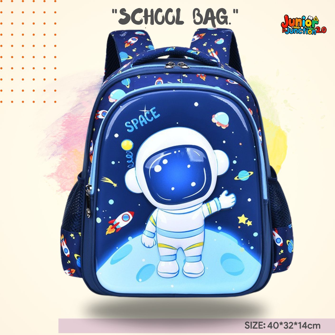 Interstellar Explorer Astronaut School Bag (Navy Blue) 🎒👨‍🚀