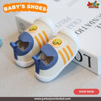 🦆 Kids Little Duckling Sock Sneakers – Cream & Denim Blue