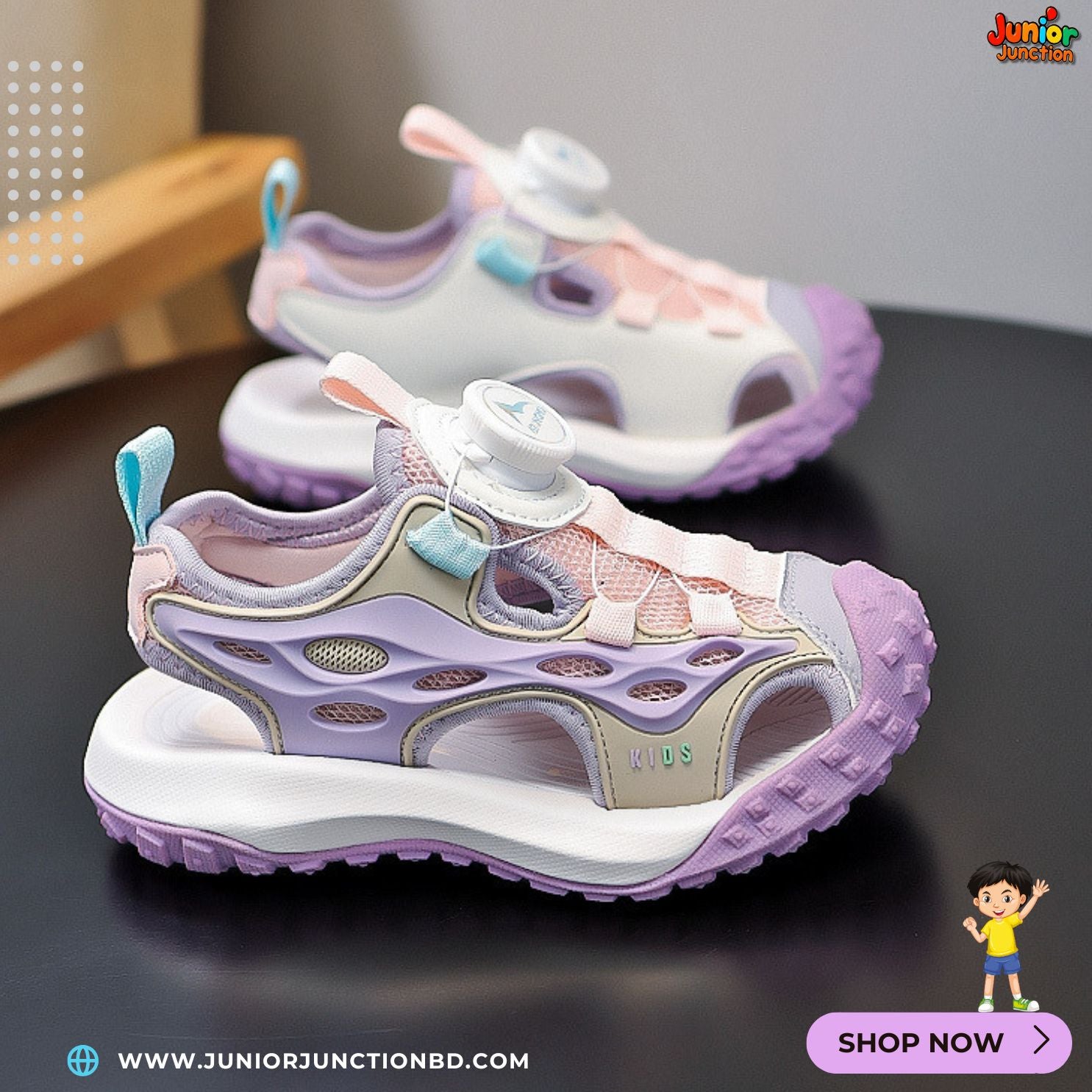 ✨Kids Horizon Max Sport Sandals – Pastel Lavender & Candy Pink