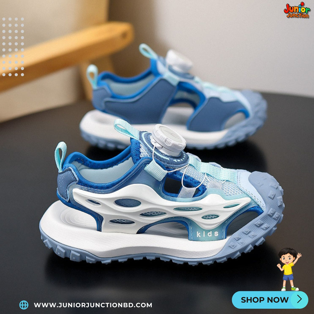 🌊 Kids Horizon Max Sport Sandals – Ocean Blue & Glacier White