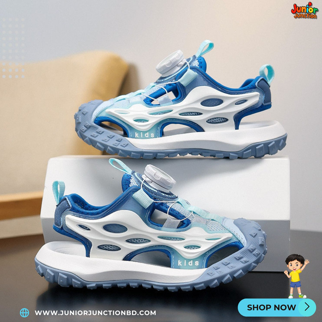 🌊 Kids Horizon Max Sport Sandals – Ocean Blue & Glacier White