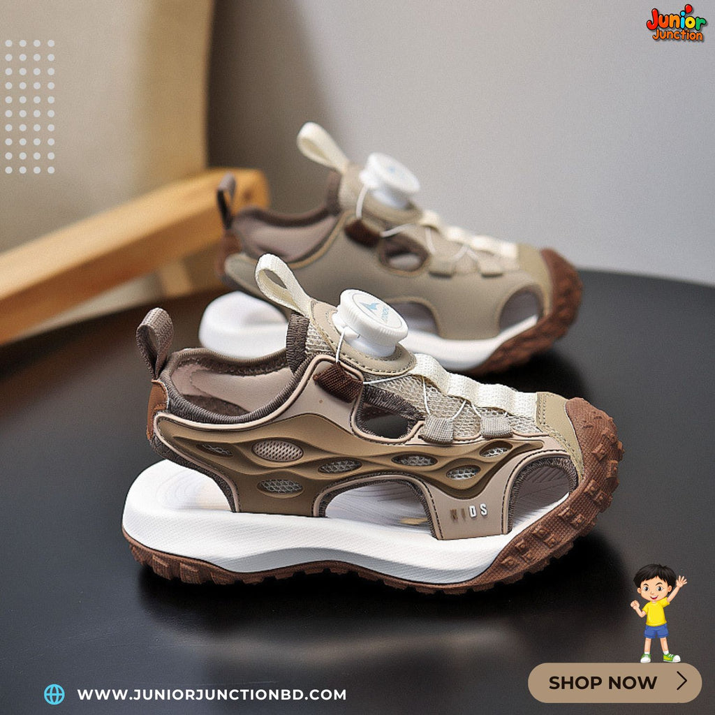 🪵🏜️ Kids Horizon Max Sport Sandals – Desert Taupe & Earth Brown