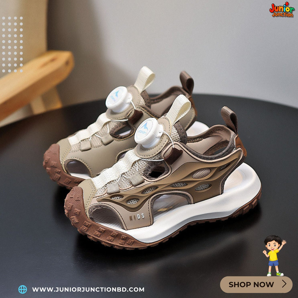 🪵🏜️ Kids Horizon Max Sport Sandals – Desert Taupe & Earth Brown