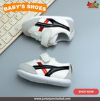 👟 Baby Urban Racer Mini Sneakers – Classic White & Sporty Red