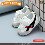 👟 Baby Urban Racer Mini Sneakers – Classic White & Sporty Red