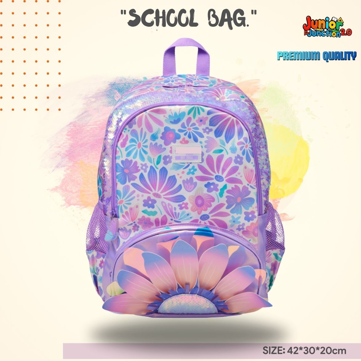 $miggle "Blooming Beauty" Floral Garden Backpack (Lilac & Iridescent Petals) 🌸✨