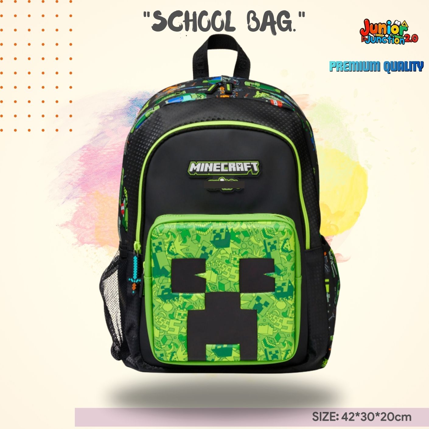 $miggle "Explosive" 3D Adventure  School Bag (Classic Green & Black) 🎒