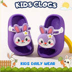 🐰 Kids Bunny Garden Clogs – Grape Purple