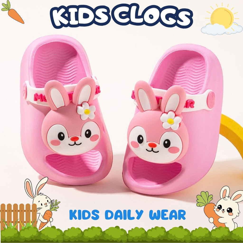 🐰 Kids Bunny Garden Clogs – Blossom Pink