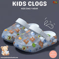 Kids Playful Bear & Fruit Clogs – Ice Blue & Clear