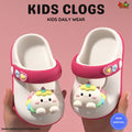 Kids Magical Unicorn Mary Jane Clogs – White & Hot Pink