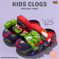 Kids Dino Explorer Clogs – Navy Blue & Crimson Red