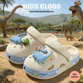 Kids Gentle Brontosaurus Clogs – Off-White & Pastel Blue