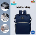 🌟 2-in-1 Ultimate Travel Crib Backpack – Classic Navy Blue Edition