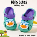 🦆 Kids Winking Duck Clogs – Mint & Lavender
