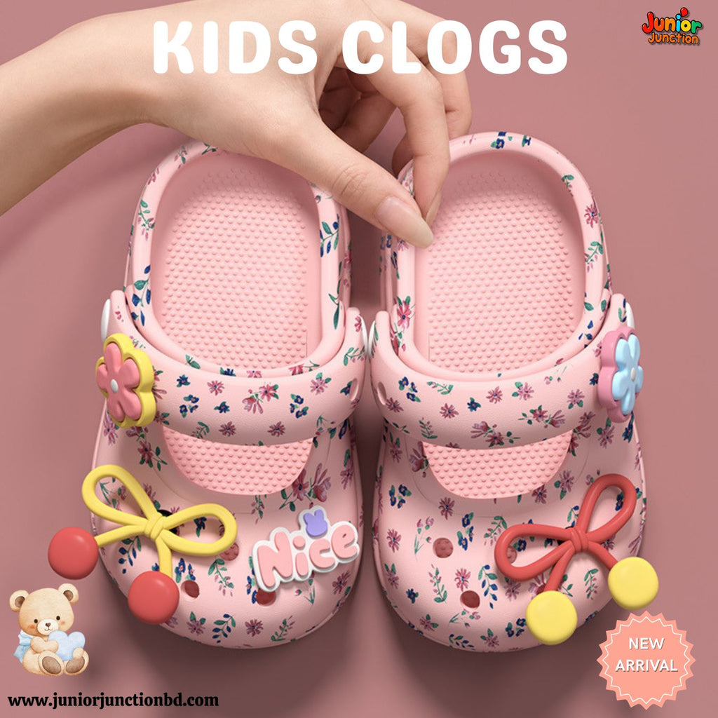 Kids Floral Mary Jane Clogs – Pink Blossom