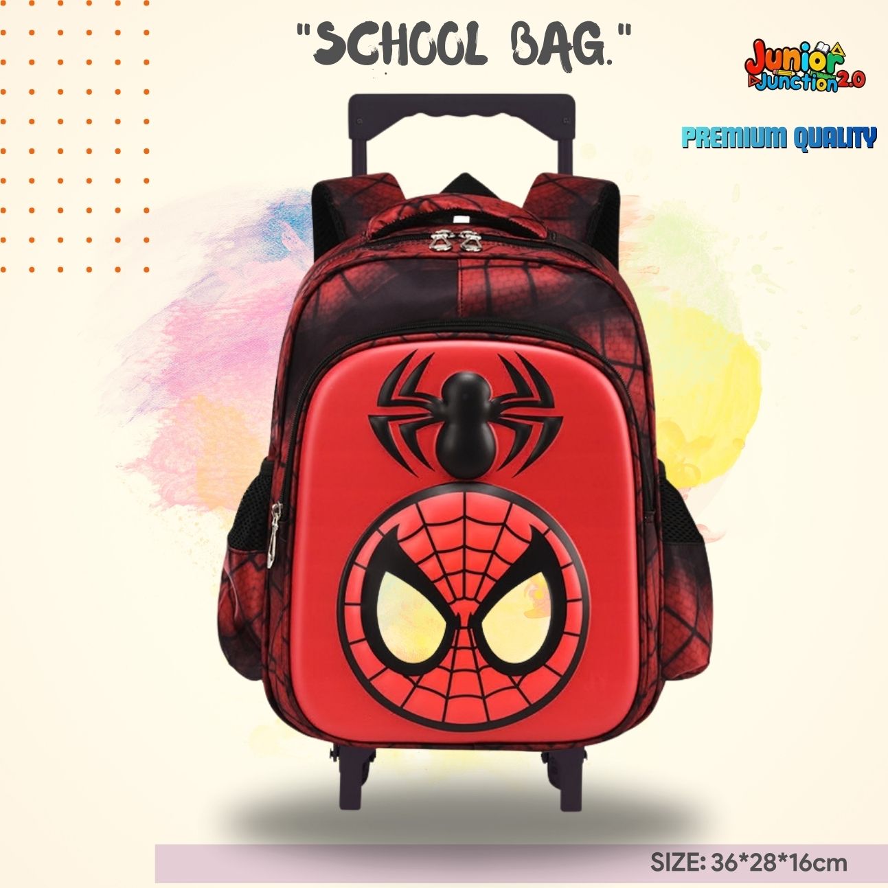 🕸️ Spidey-Shield "Hero Red" Premium Trolley Bag 🎒🕷️