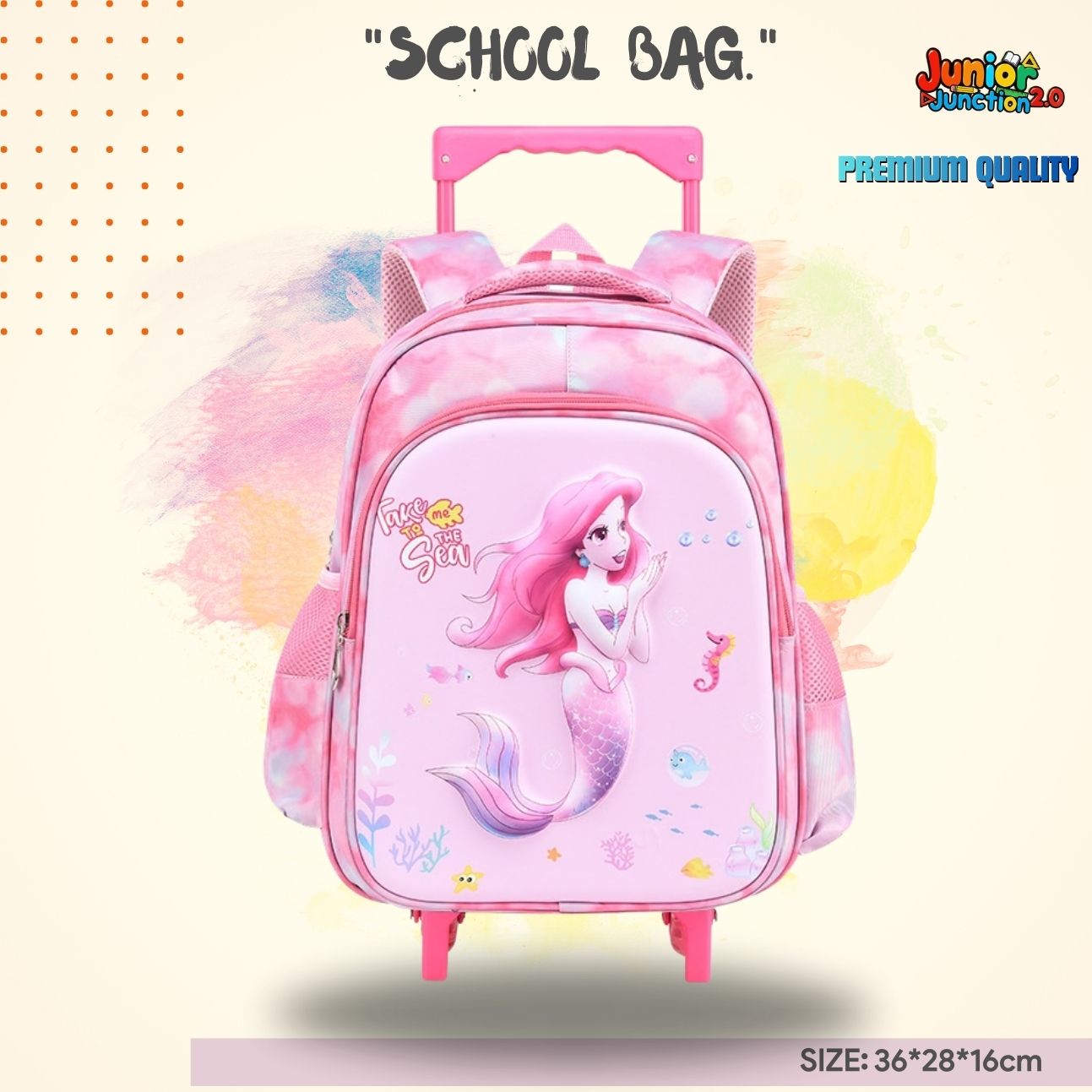 🧜‍♀️ Mermaid "Ocean Pearl" Premium Trolley Bag 🎒✨