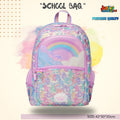 Rainbow Cuddle-Bear School Bag (Rainbow & Lilac)