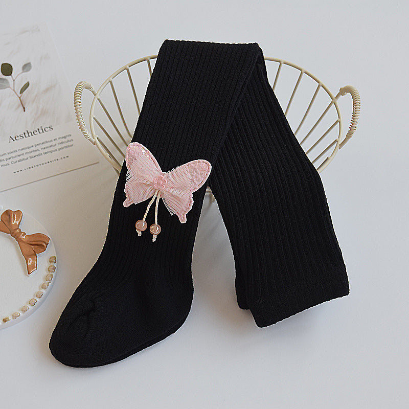 🦋 "Pink Butterfly" Premium Ribbed Leggings ✨