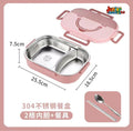 🍱 Modern Dual-Tone 304 Stainless Steel Bento Lunch Box Set – Pastel Pink & Rose
