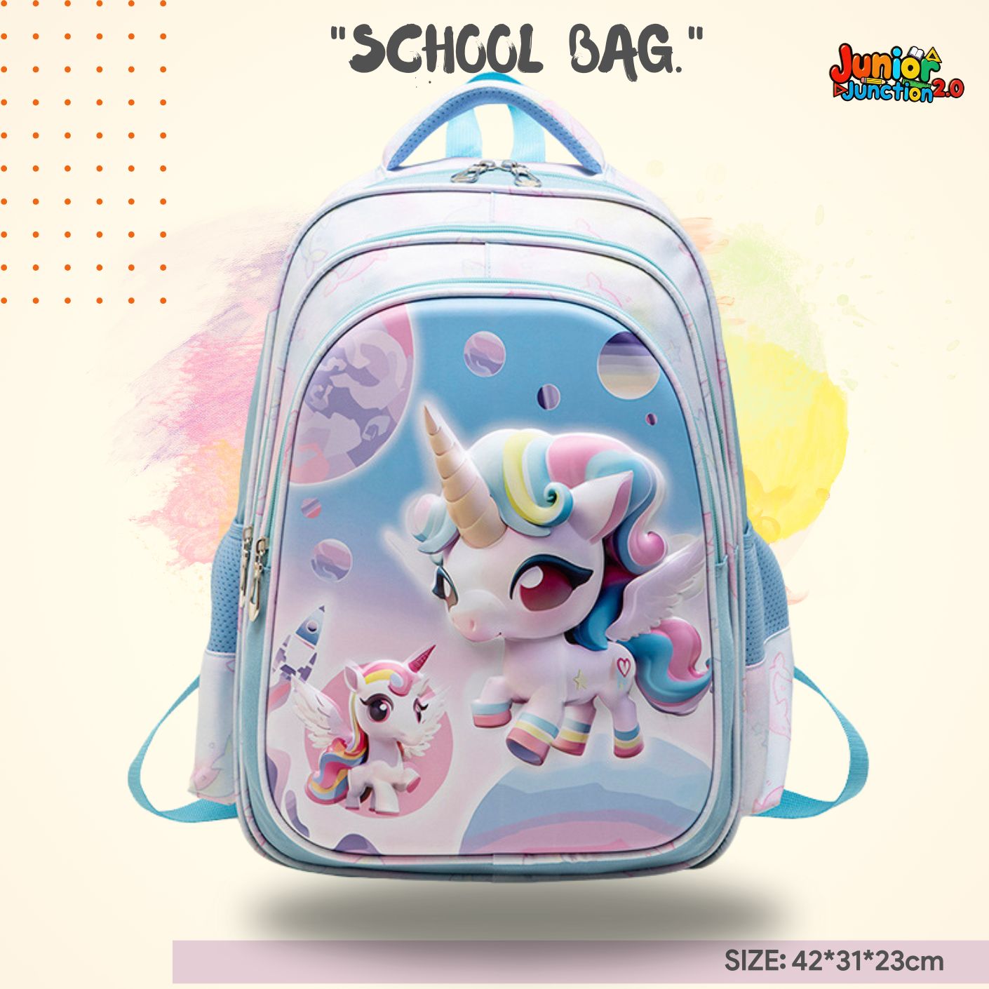 🦄 Celestial "Starlight Voyage" Elite 3D School Bag 🎒✨