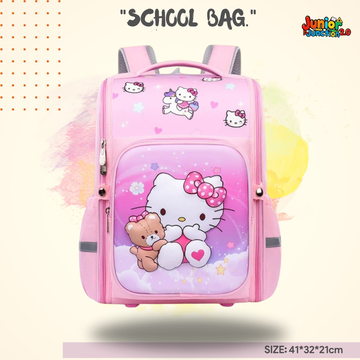 🎀 Hello Kitty "Cloud Hug" Premium 3D School Bag 🎒✨