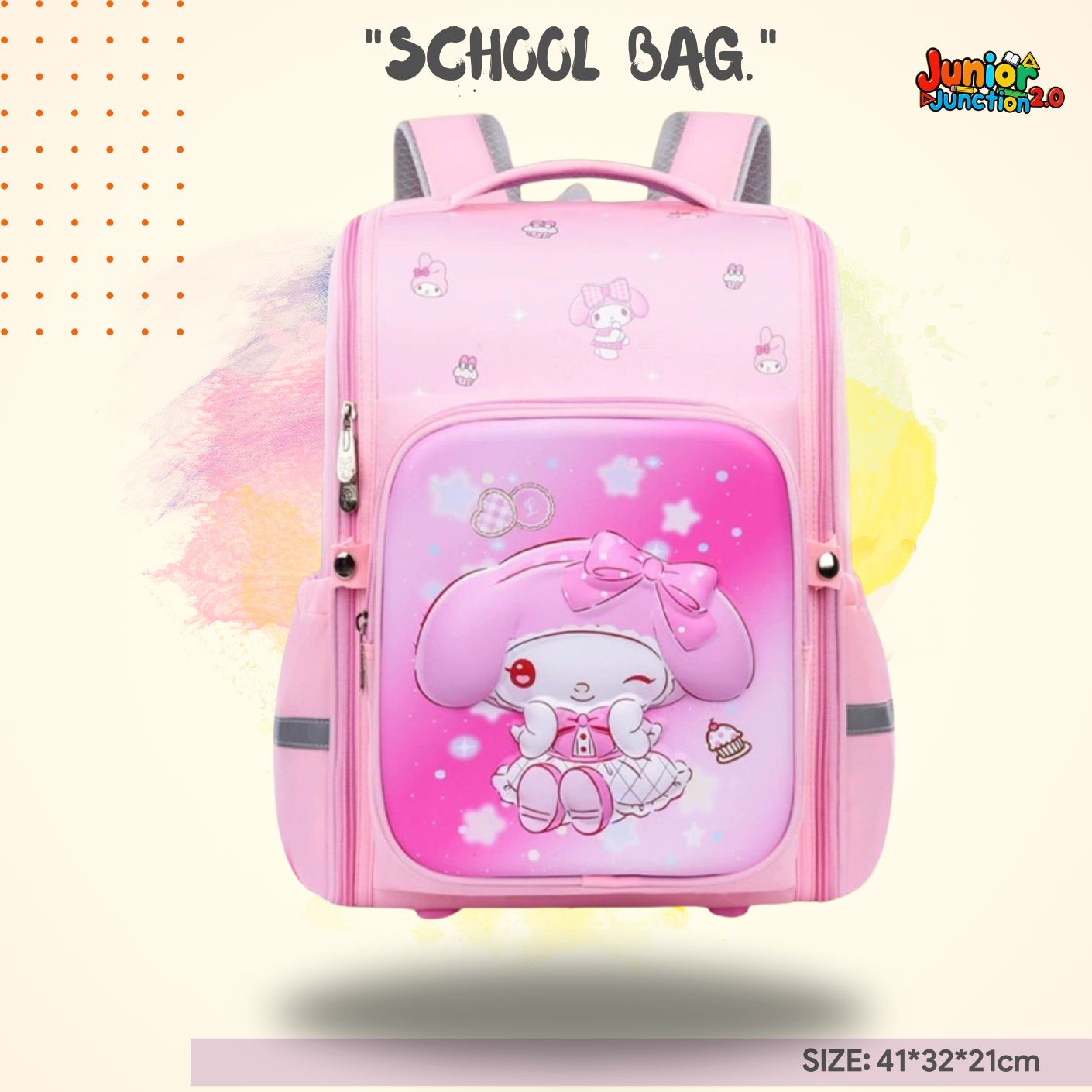 🎀 My Melody "Pink Bow" Premium 3D School Bag 🎒✨