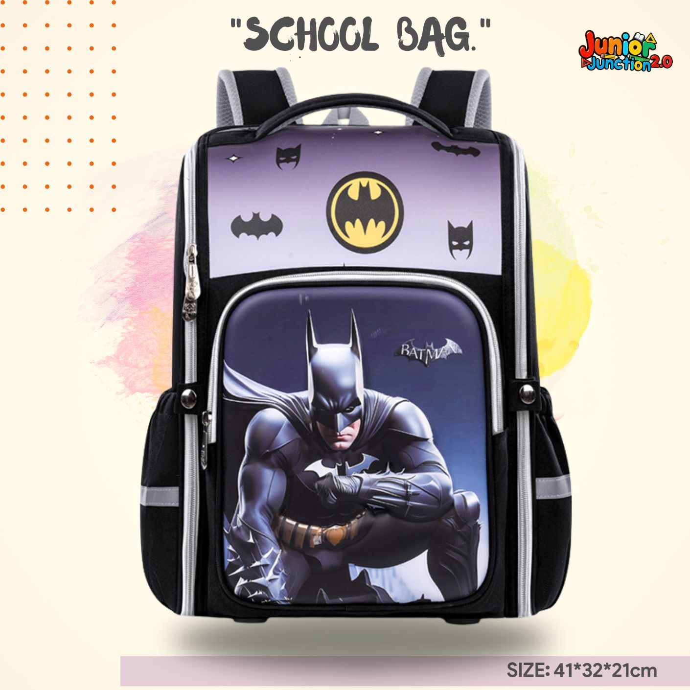🦇 Batman "Dark Knight" Premium 3D School Bag 🎒🏙️