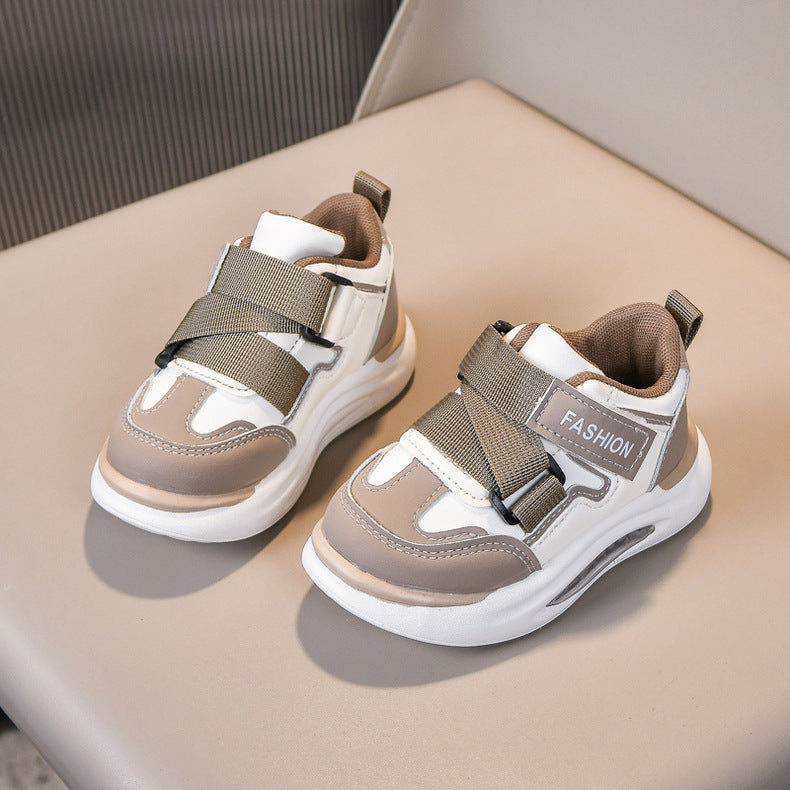 👟 Kids Urban Street Athleisure Sneakers – Mocha Khaki & Cream