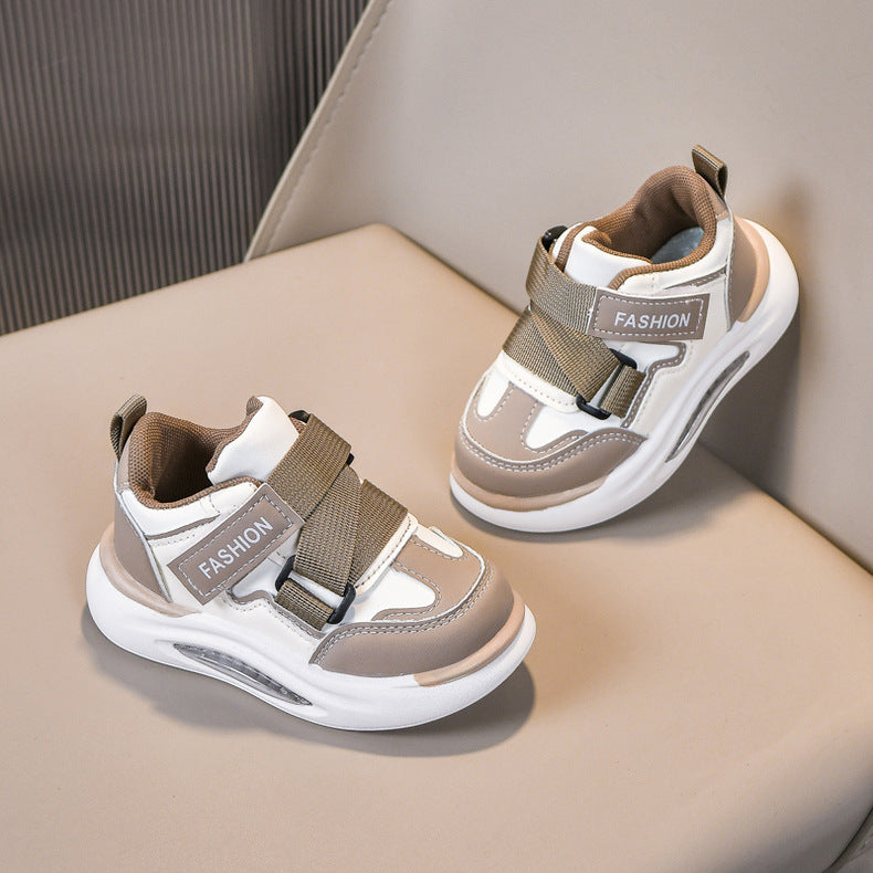 👟 Kids Urban Street Athleisure Sneakers – Mocha Khaki & Cream